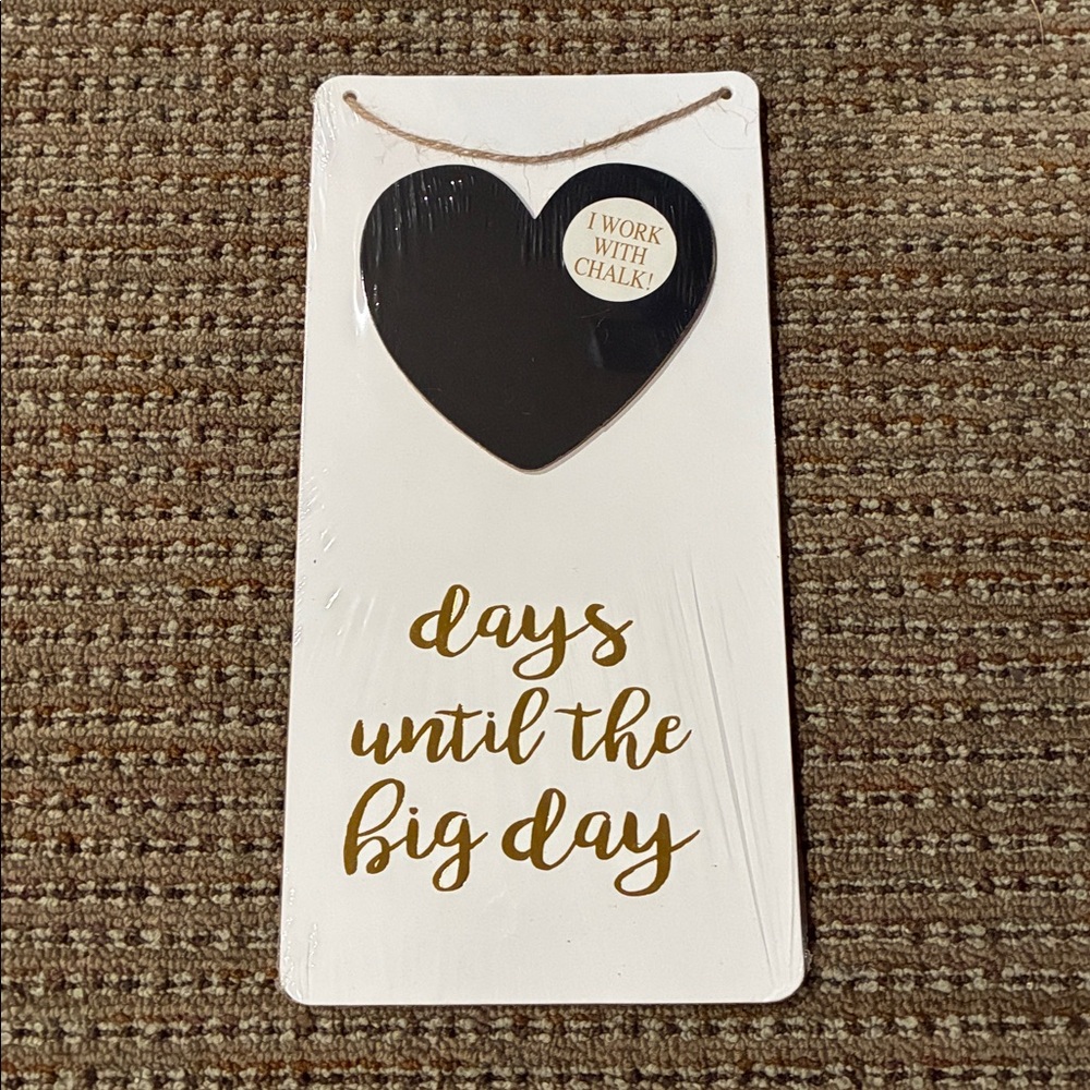 Chalkboard Countdown Sign with Gold Lettering days until the big day